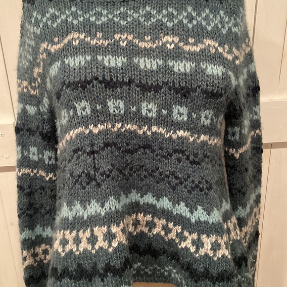 Free People Green Through The Storm Fair Isle Sweater - Picture 2 of 5